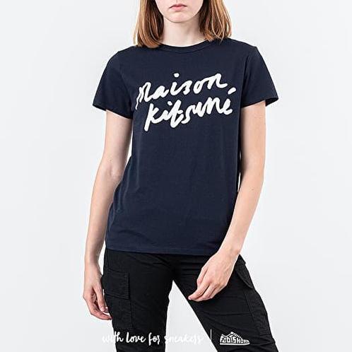 T-SHIRT MAISON KITSUNÉ LOGO TEE - Tshirt neuf L bleu marine, Vêtements | Femmes, T-shirts, Neuf, Taille 42/44 (L), Bleu, Manches courtes