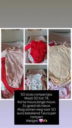 50 stuks rompertjes maat 50 tot 74 voor 50 euro., Kinderen en Baby's, Ophalen, Zo goed als nieuw, Maat 50