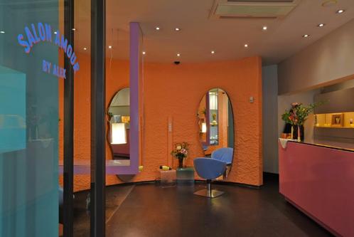 Kapper stoelen, Huis en Inrichting, Stoelen, Gebruikt, Twee, Kunststof, Blauw, Ophalen