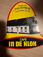 F: sticker Cafe in de klok Pulderbos bier Jupiler, Ophalen of Verzenden, Zo goed als nieuw, Bedrijf of Vereniging