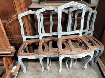 6 geschilderde Louis XV stoelen  beschikbaar voor biedingen