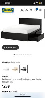 MALM IKEA bed, Huis en Inrichting, Slaapkamer | Bedden, Ophalen, Gebruikt, Zwart, Tweepersoons