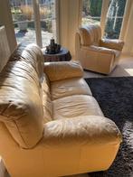 Lederen salon, Huis en Inrichting, Zetels | Zetels, Ophalen, Gebruikt, Overige maten, Leer