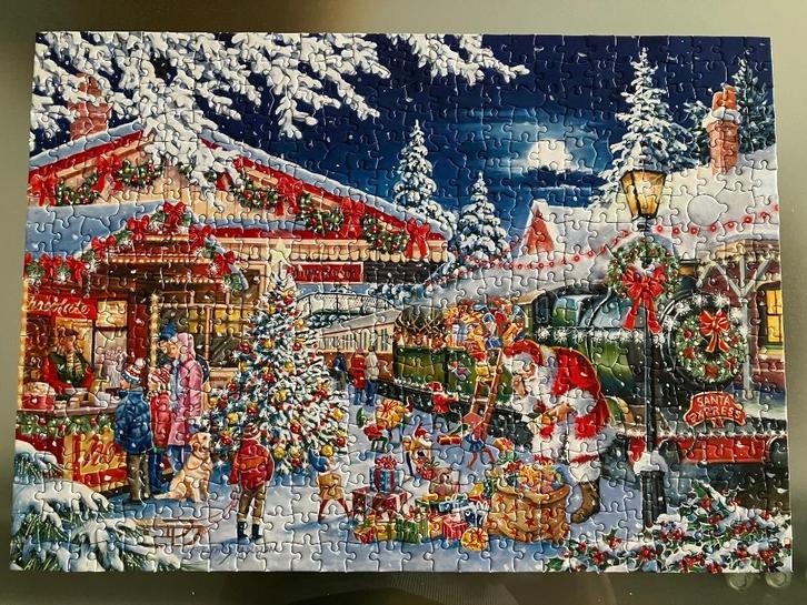 Legpuzzel Santa’s Expresstrein, Hobby en Vrije tijd, Denksport en Puzzels, Zo goed als nieuw, Legpuzzel, 500 t/m 1500 stukjes