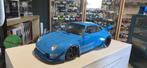 Porsche 911 (993) RWB blauw 1:18 GT-SPIRIT, Ophalen of Verzenden, Zo goed als nieuw, Auto, Overige merken
