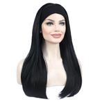 Pruik zwart lang steil haar met haarband, Handtassen en Accessoires, Uiterlijk | Haarverzorging, Verzenden, Nieuw