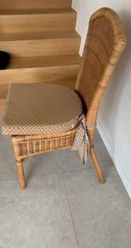 Rieten stoelen (6) met kussen, Ophalen, Gebruikt, Riet of Rotan, Vijf, Zes of meer stoelen