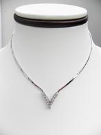 18KT wit gouden ketting met Briljanten 💎, Wit, Ophalen of Verzenden, Zo goed als nieuw, Met edelsteen