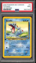 Totodile 1st Edition PSA 9 - 81/111 - Neo Genesis 2000, Hobby en Vrije tijd, Verzamelkaartspellen | Pokémon, Verzenden, Zo goed als nieuw