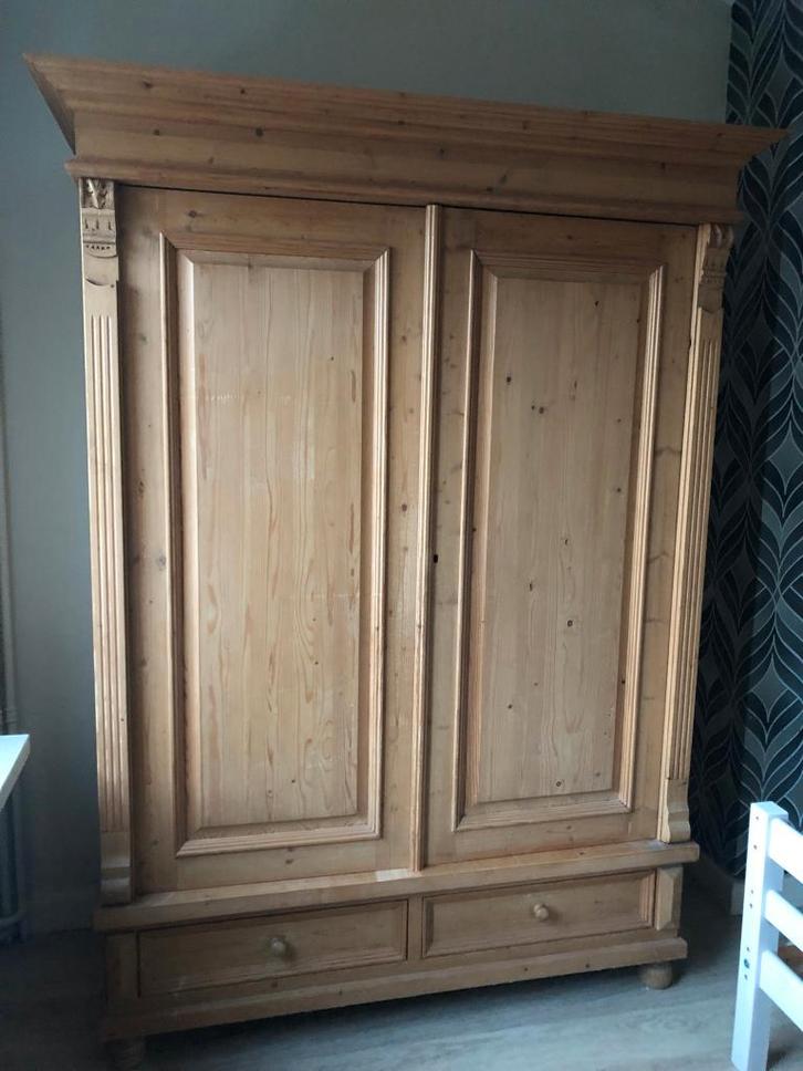 Grenen Kleerkast, Huis en Inrichting, Kasten | Kleerkasten, Gebruikt, 200 cm of meer, 150 tot 200 cm, 50 tot 75 cm, Met lade(s)