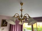 Lustre a 5 branches doré, Enlèvement, Comme neuf, Verre, Classique