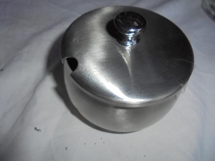 inoxen suikerpotje nieuw, Huis en Inrichting, Keuken | Servies, Nieuw, Ophalen of Verzenden