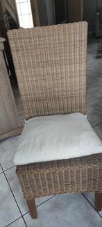 Naturel rieten stoelen te koop met kussentjes beige, Ophalen, Zo goed als nieuw