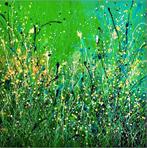 abstract schilderij +/- 100x100 cm, Antiek en Kunst, Ophalen