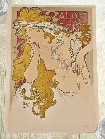 ALPHONSE MUCHA Art Nouveau Kunst Poster Affiche beschikbaar voor biedingen
