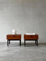Vintage teak nachtkastjes met stalen frame, 1960, Ophalen, Zo goed als nieuw