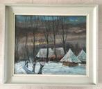 Hollands wintertafereel - Janus Kluijtmans (1919-2004), Antiek en Kunst, Ophalen of Verzenden
