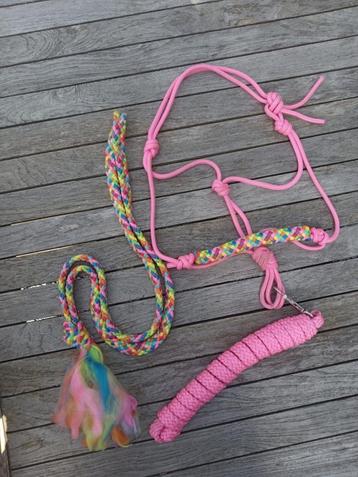 Touwhalsterset regenboog maat shet (neckrope, halster, touw) beschikbaar voor biedingen