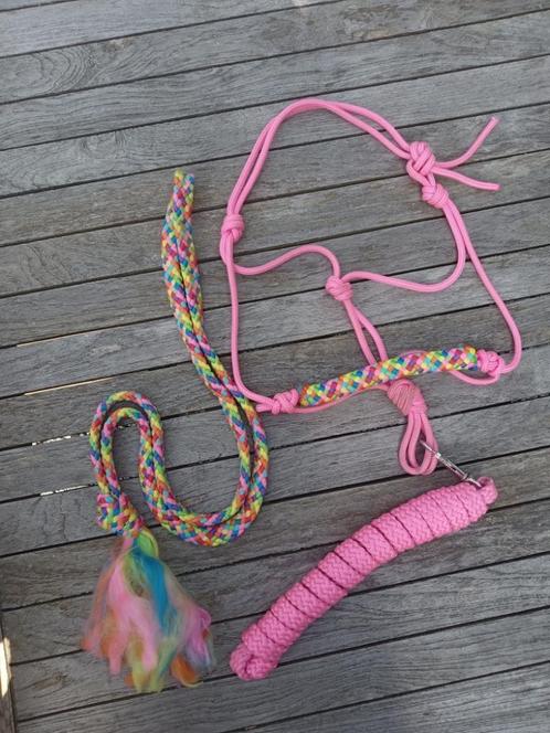 Touwhalsterset regenboog maat shet (neckrope, halster, touw), Dieren en Toebehoren, Paarden en Pony's | Hoofdstellen en Tuigage