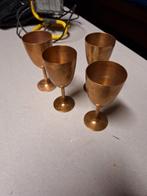 Ensemble de 4 verres à vin en cuivre, Antiquités & Art, Antiquités | Bronze & Cuivre, Enlèvement ou Envoi