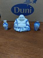 Bouddha porcelaine et 2 petits vases, Maison & Meubles, Accessoires pour la Maison | Statues de Bouddha, Comme neuf, Enlèvement