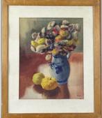 aquarelle fleurs signe theo dirkx, Antiek en Kunst, Kunst | Schilderijen | Klassiek, Ophalen of Verzenden