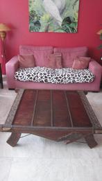 Table basse indienne antique 130 cm x 120 cm - 40 cm de haut, Enlèvement, Utilisé, Carré, Teck