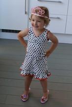 4 FUNKY FLAVOURS witte jurk met zwarte bollen (maat 98/104), Kinderen en Baby's, Kinderkleding | Maat 104, Meisje, Gebruikt, Ophalen of Verzenden