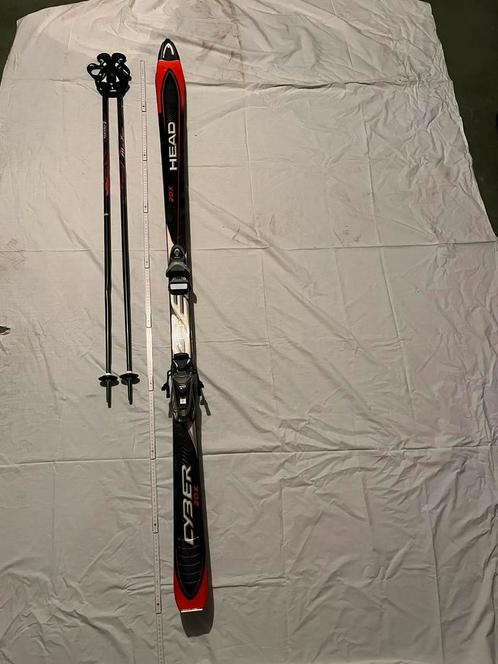 Te koop: Head Cyber 20X ski’s met stokken – in goede staat, Sport en Fitness, Skiën en Langlaufen, Stokken, Ski, Head, Ophalen