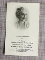 Koningin van België Elisabeth1876  +1965 (Albert I), Verzenden, Bidprentje