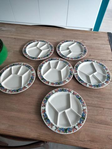 Set prijs vintage Villeroy Boch Multi colour fondue borden beschikbaar voor biedingen