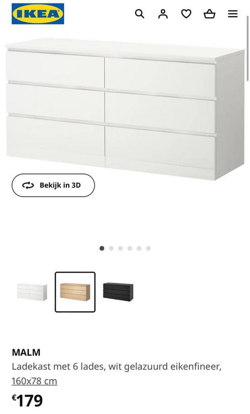 IKEA MALM Ladekast, Maison & Meubles, Armoires | Penderies & Garde-robes, Comme neuf, Moins de 100 cm, 150 à 200 cm, Enlèvement ou Envoi