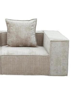 Zelfopblazende lounge hoekfauteuil (1 deel) - kleur: crème, Maison & Meubles, Fauteuils, Comme neuf, Tissus, 100 à 125 cm, 75 à 100 cm