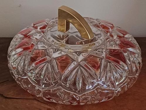 Oude vintage bonbonière in kristal - snoepschaaltje, Antiek en Kunst, Antiek | Schalen, Ophalen of Verzenden