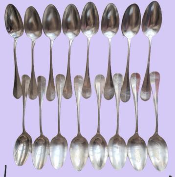 16 verzilverde Métal alliage Blanc lepels monogram  B.B. beschikbaar voor biedingen