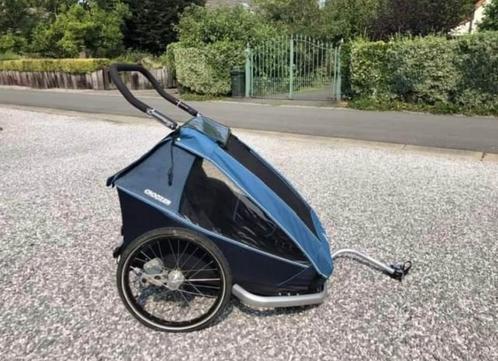 Croozer kid for 2 Vaaya graphite blue, Fietsen en Brommers, Fietsaccessoires | Aanhangwagens en Karren, Zo goed als nieuw, Kinderkar