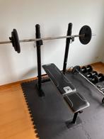 Bench Press inclusief gewichten, halters en ez curl bar, Sport en Fitness, Ophalen of Verzenden, Gebruikt, Fitnessbank