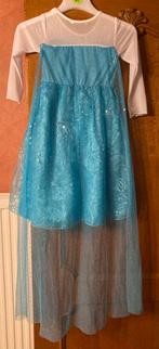 Frozen jurk met lange sluier+ kroontje 150, Ophalen of Verzenden, Zo goed als nieuw