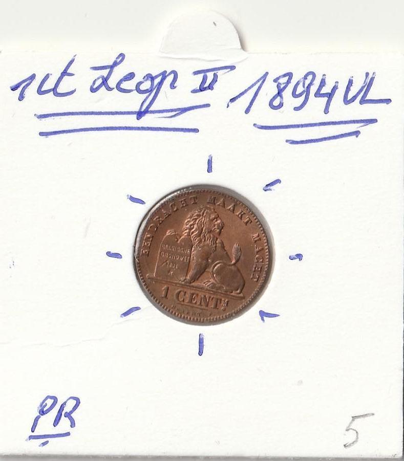 1 CENTIEM 1894 VL LEOPOLD 2 PRACHTIG, Enlèvement ou Envoi