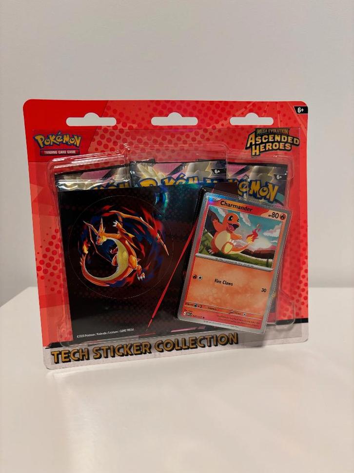 Ascended Heroes Tech Sticker Collection - Charmander card, Hobby en Vrije tijd, Verzamelkaartspellen | Pokémon, Nieuw, Booster