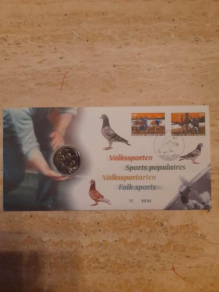 Numisletter 'Volkssporten'  2003 nr. 0090, Postzegels en Munten, Postzegels | Europa | België, Gestempeld, 1e dag stempel, Sport