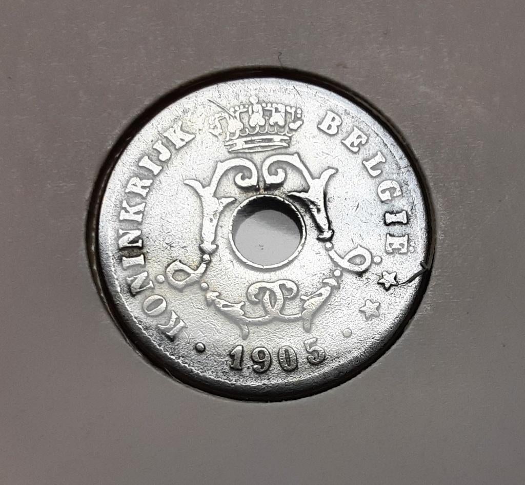 België - 10 cent – 1905 vl. (Ref 065), Postzegels en Munten, Ophalen of Verzenden, Losse munt