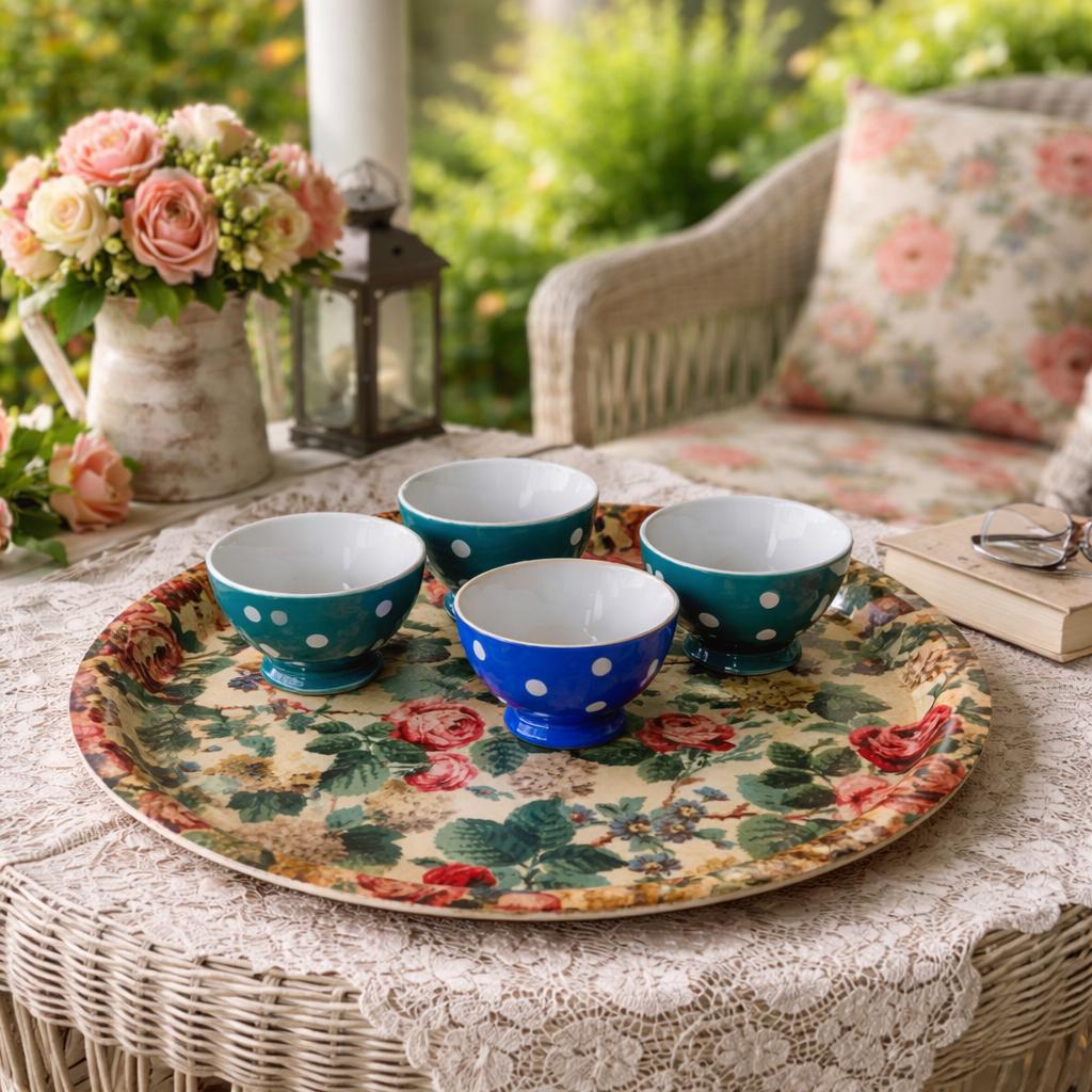 Grand plateau rond vintage design made in France 50’s, Maison & Meubles, Accessoires pour la Maison | Plateaux, Rond, Enlèvement ou Envoi