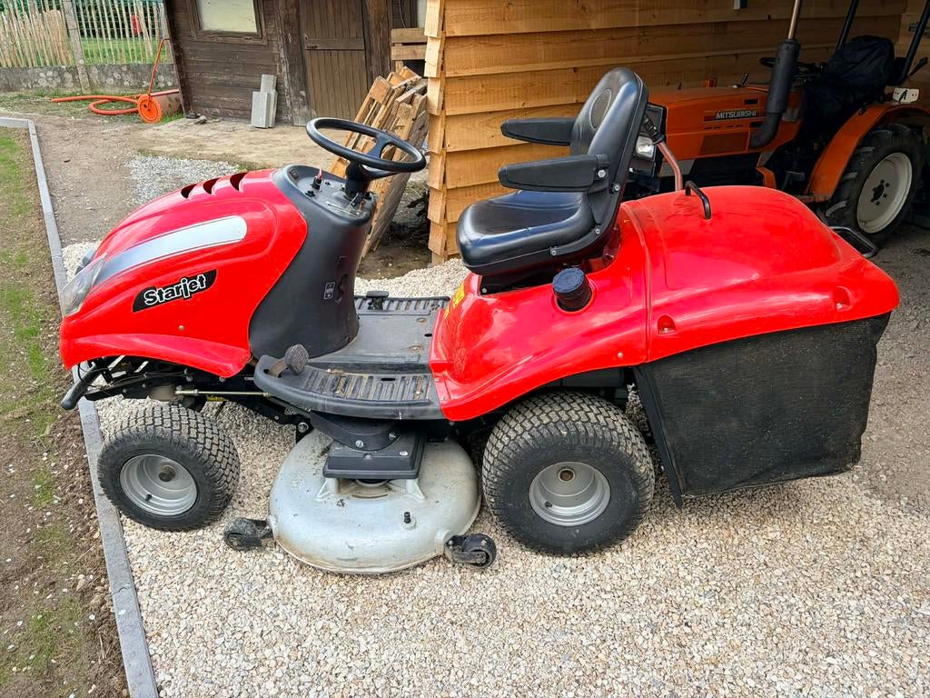 Zitmaaier Starjet, Tuin en Terras, Zitmaaiers, Zo goed als nieuw, 120 cm of meer, Elektrische starter, Opvangzak, Opvangbak, Ophalen