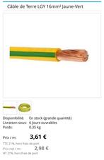 Bobine vob 16mm2. Terre 100 metres, Enlèvement, Neuf, Câble ou Fil électrique