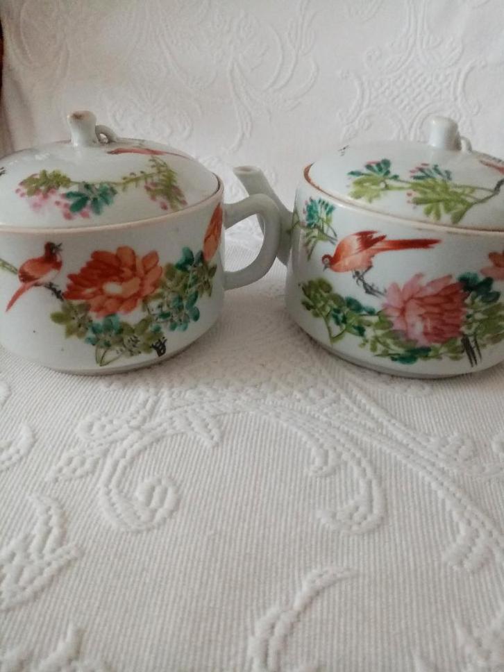 2 Chinese theepotten van porselein/Qianjiang cai 1890/1900, Antiek en Kunst, Antiek | Porselein, Ophalen of Verzenden