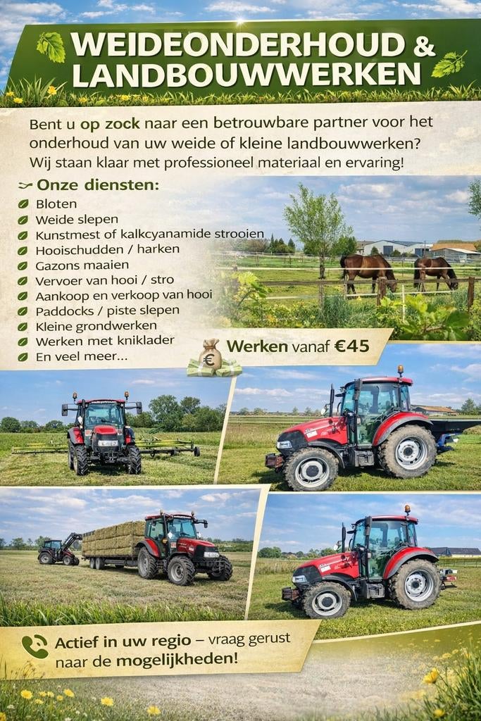 Weide onderhoud, kleine landbouwwerken