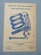 Continental prijslijst der motobanden bromfiets scooter, Verzamelen, Merken en Reclamevoorwerpen, Ophalen of Verzenden, Zo goed als nieuw