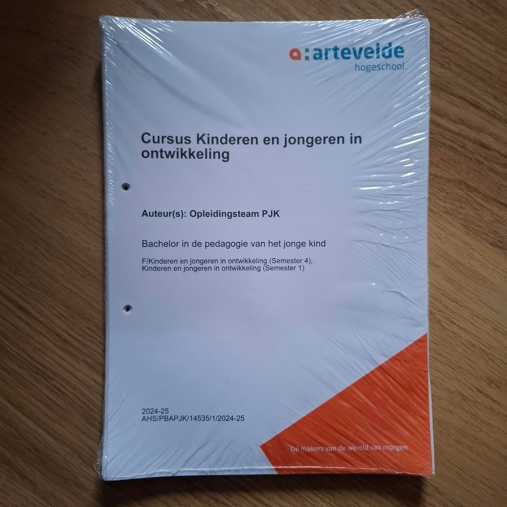 Artevelde cursus kinderen en jongeren in ontwikkeling PJK, Ophalen