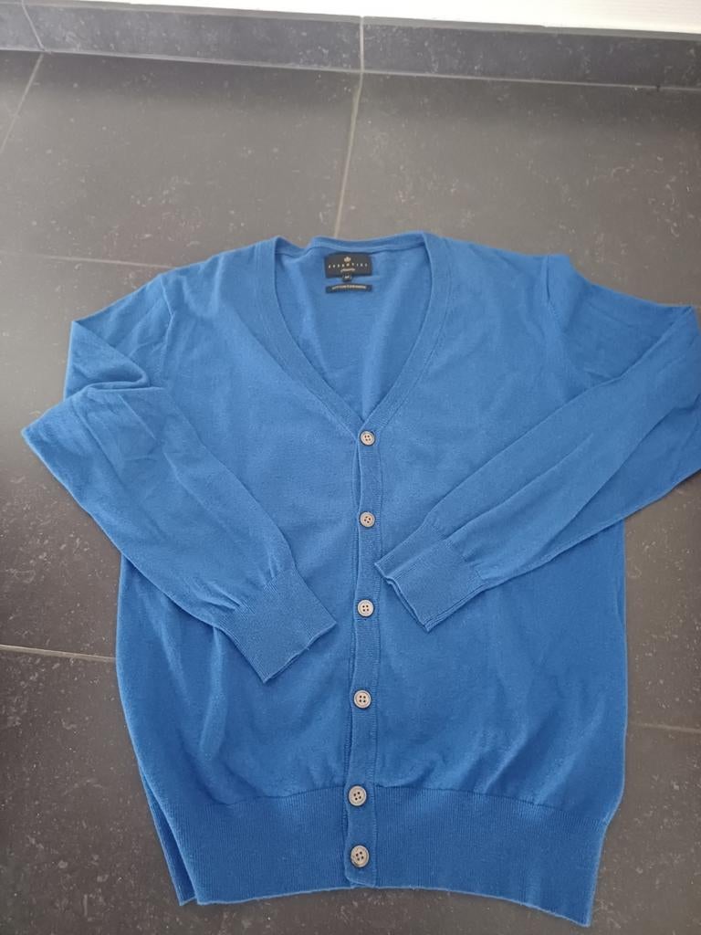 Gilet Essentiel en coton/cachemire, Enlèvement ou Envoi, Essentiel, Comme neuf, Bleu